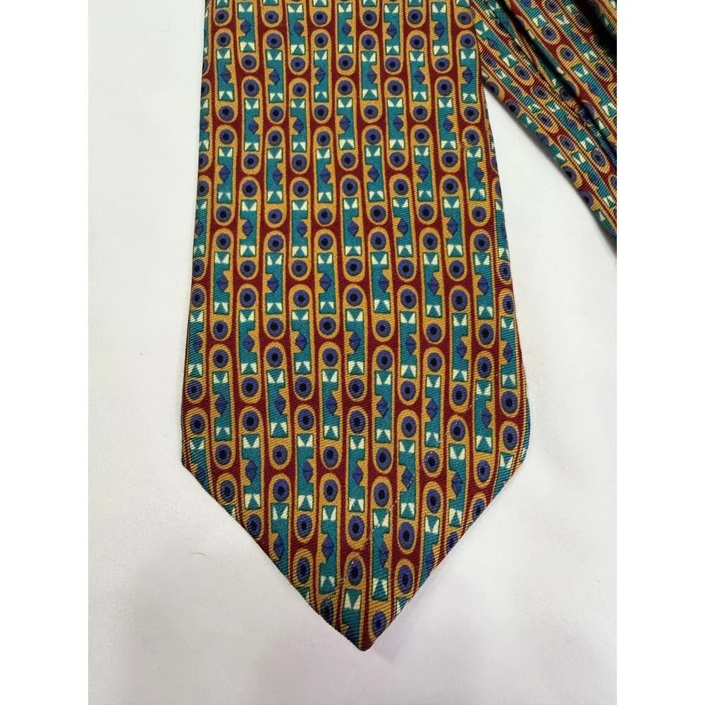 Vintage Structure 100% Silk Tie Geometric Abstract USA 4